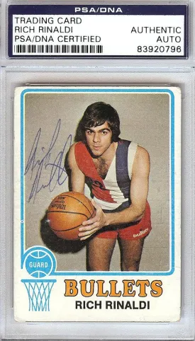 Rich Rinaldi Autographed 1973 Topps Card #149 Washington Bullets PSA/DNA #83920796