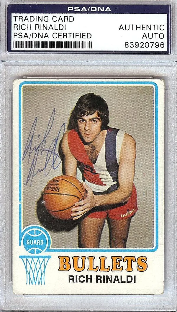 Rich Rinaldi Autographed 1973 Topps Card #149 Washington Bullets PSA/DNA #83920796