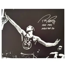 Rick Barry Signed HOF 1987 NBA Top 50 Inscription Pose 1 Basketball 11x14 Photo (JSA)