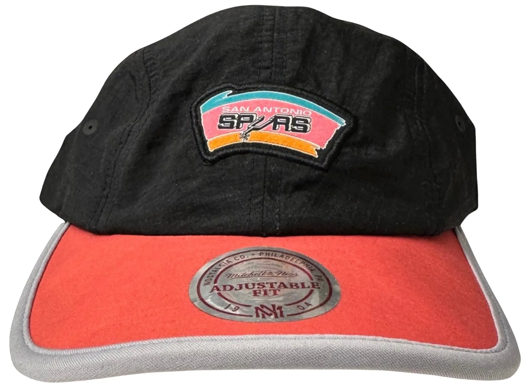 *San Antonio Spurs* soft shell curved beak buckleback hat by Mitchell & Ness