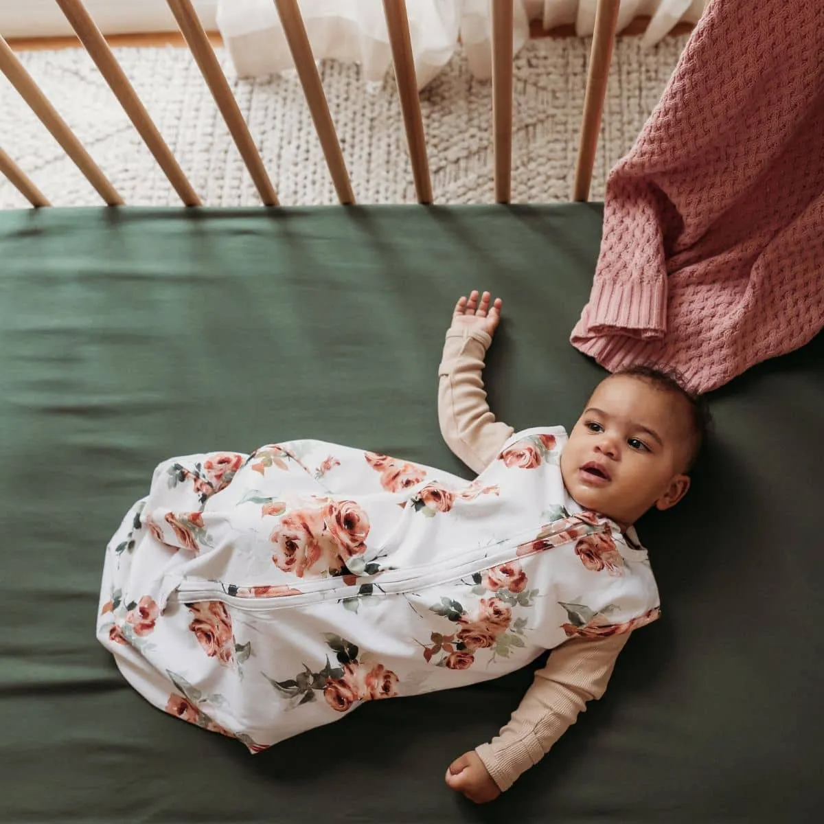 Snuggle Hunny Organic Jersey Sleeping Bag 1.0 TOG - Rosebud