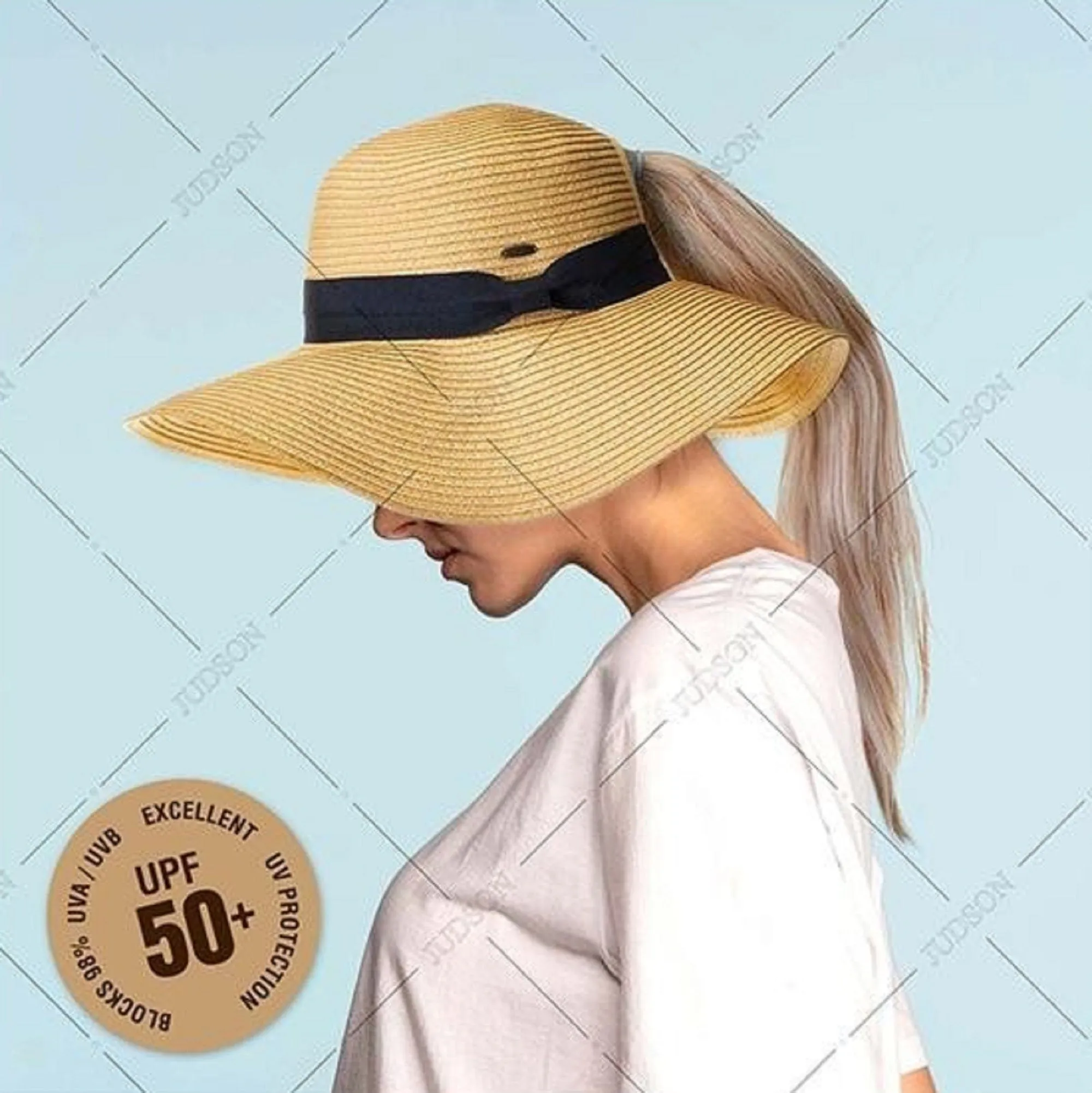 ST2027 Floppy Wide Brim Hat With Ponytail Opening