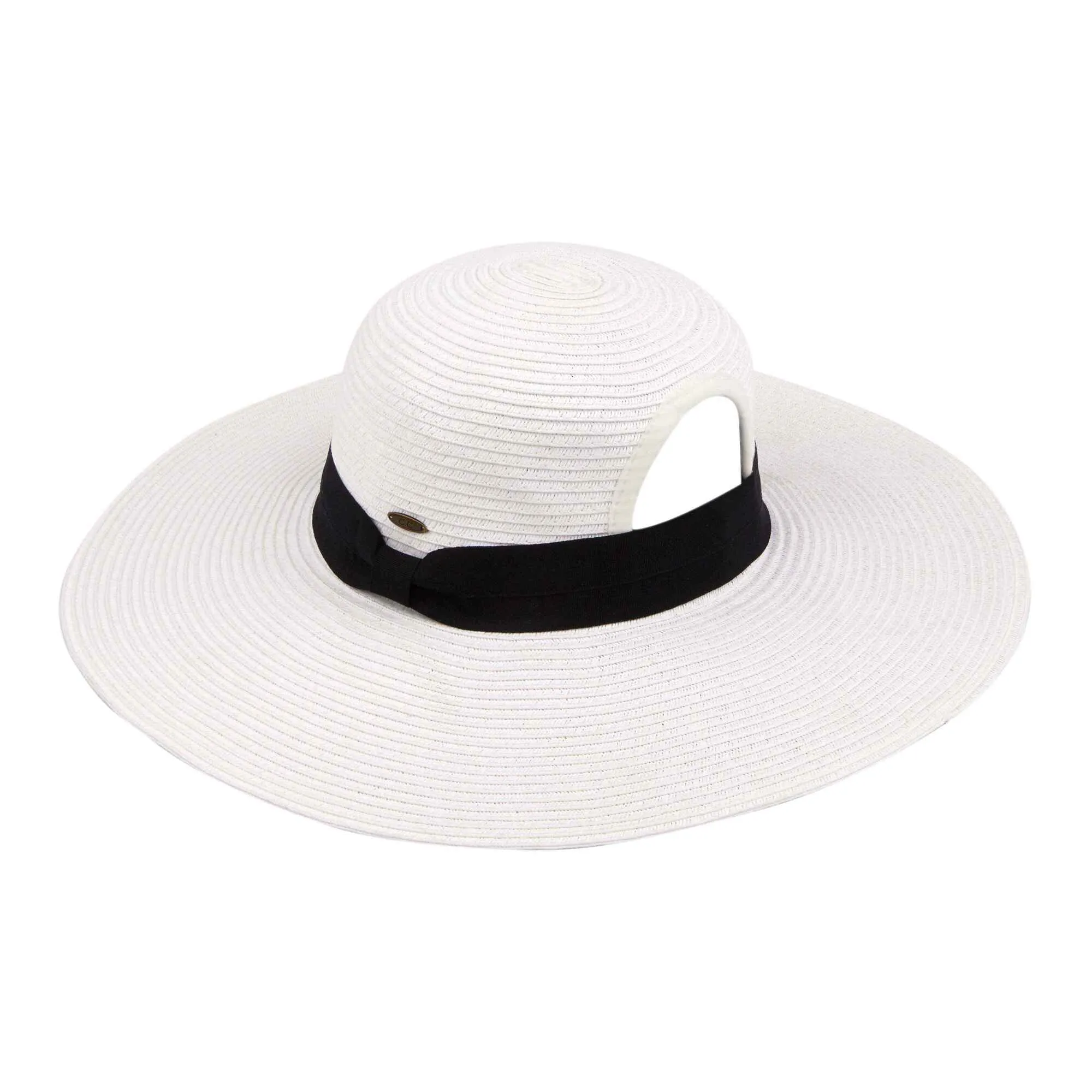 ST2027 Floppy Wide Brim Hat With Ponytail Opening