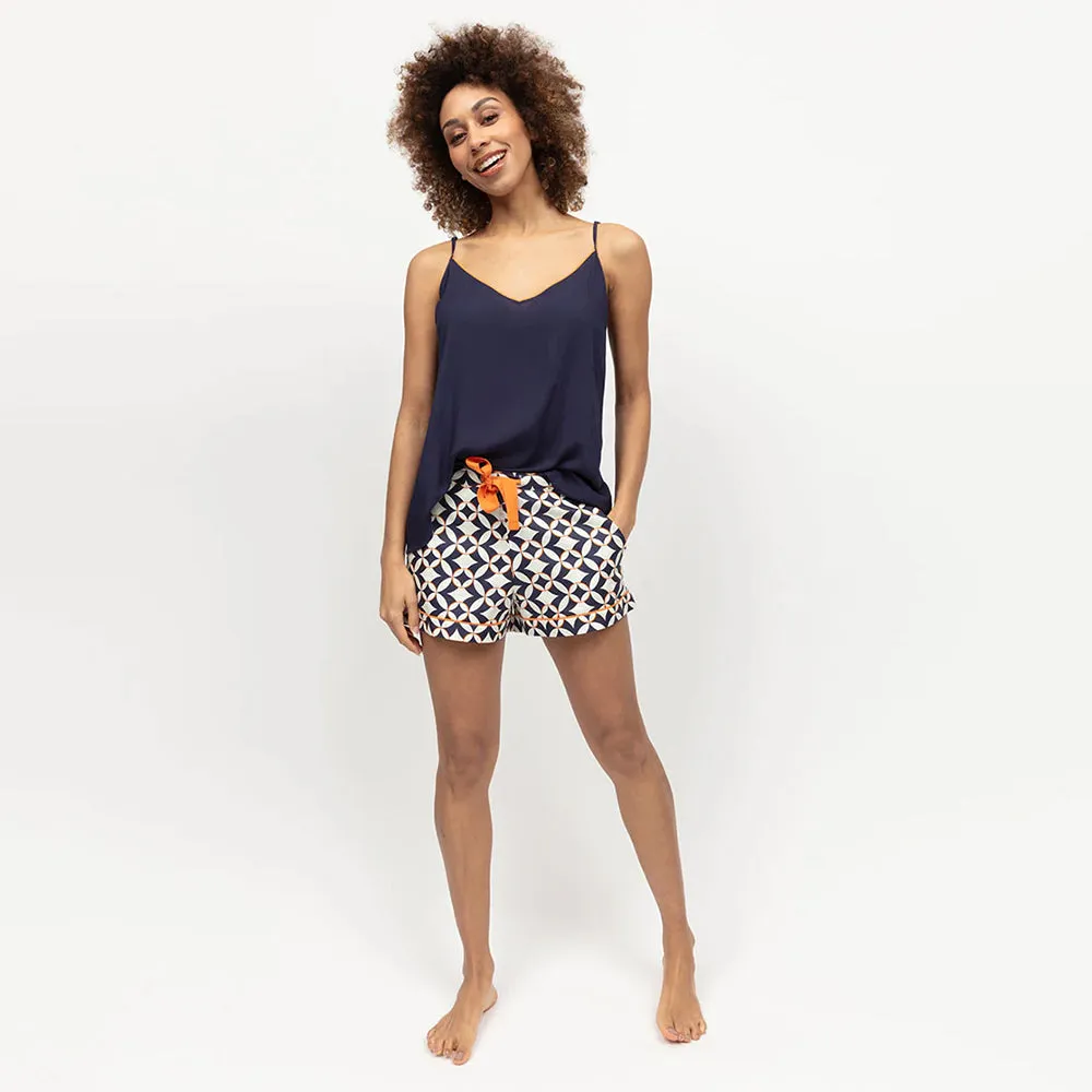 Taylor Navy Small Geo Print Pyjama Shorts