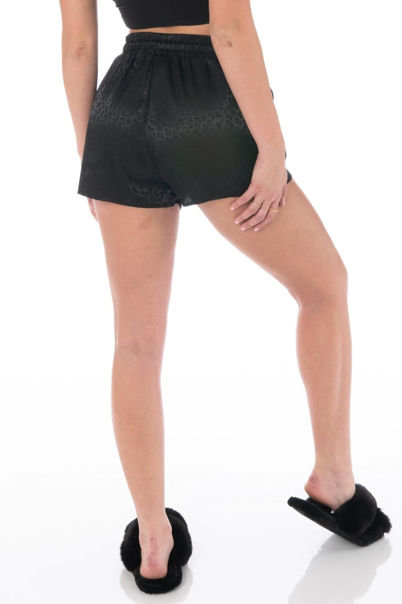 Temptress Satin Shorts Black