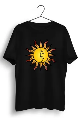 The Tattva Trip Sun Print Black Tshirt