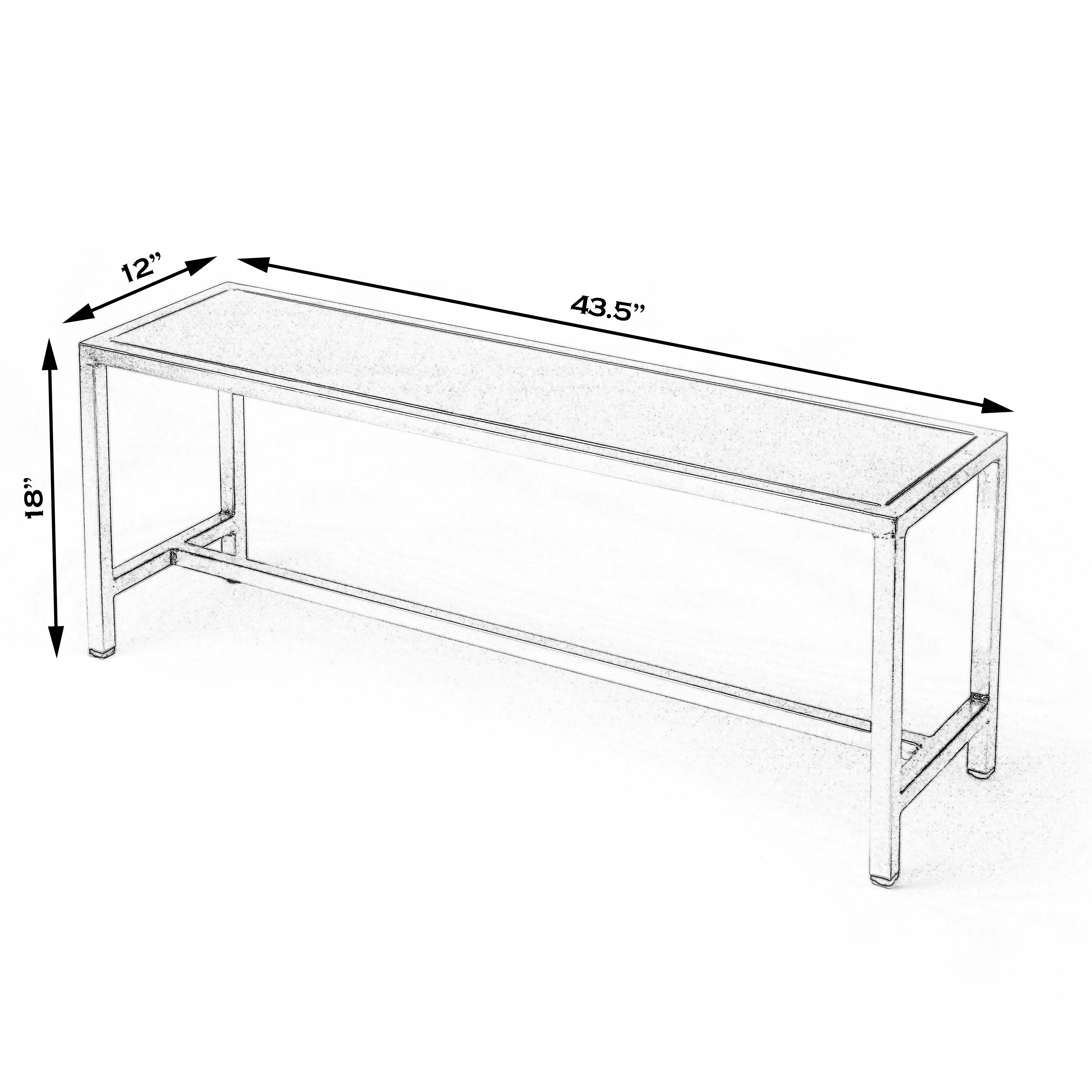 Tribeca Iron 43.5"W Bench in Silver  6125025