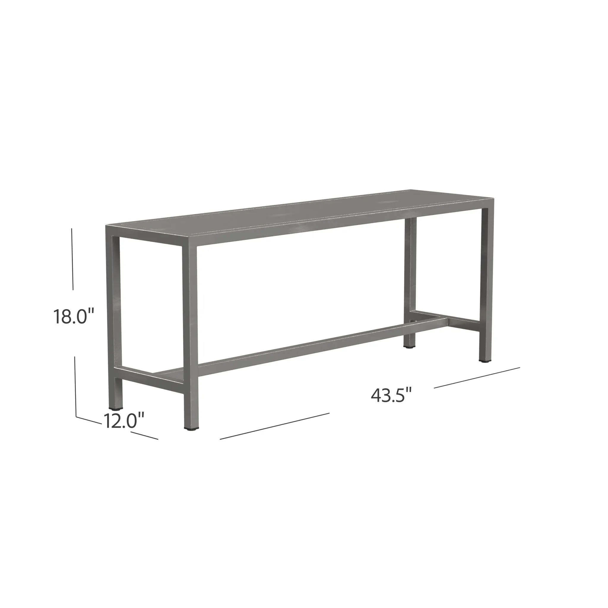 Tribeca Iron 43.5"W Bench in Silver  6125025