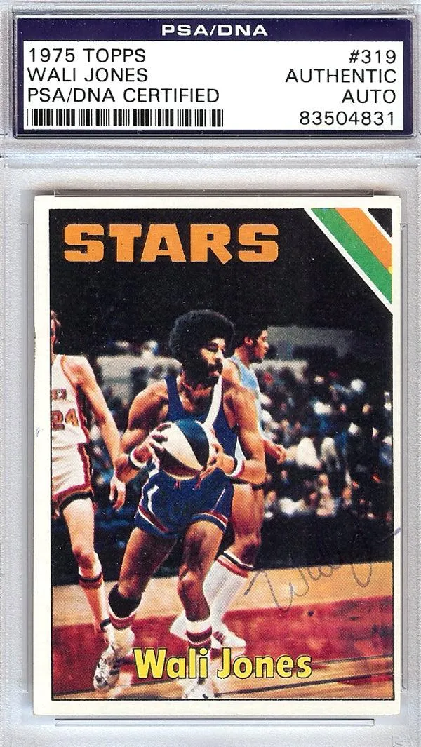 Wali Jones Autographed 1975 Topps Card #319 Utah Stars PSA/DNA #83504831